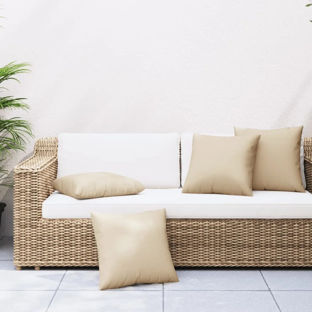 vidaXL Almofadas de sofá 4 pcs 60x60 cm tecido bege