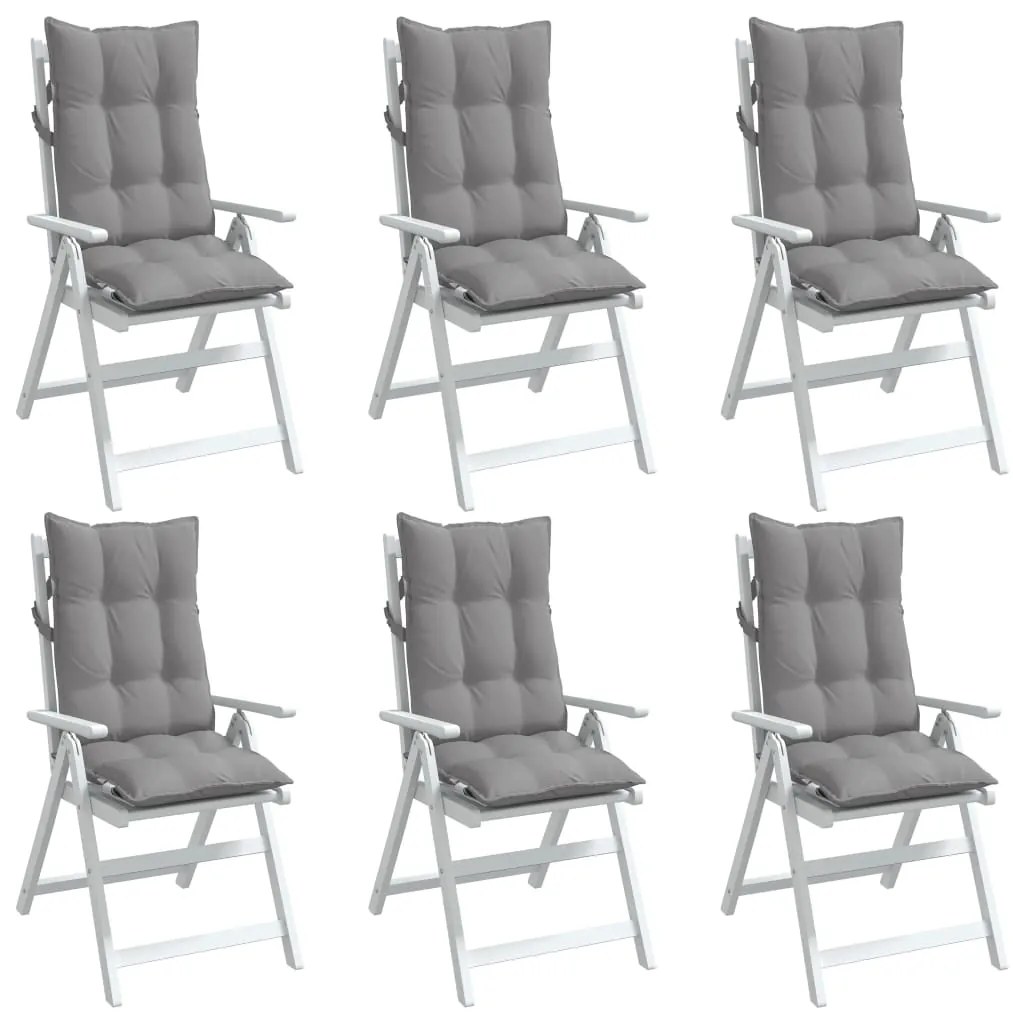 Almofadões p/ cadeira encosto alto 6 pcs tecido oxford cinzento