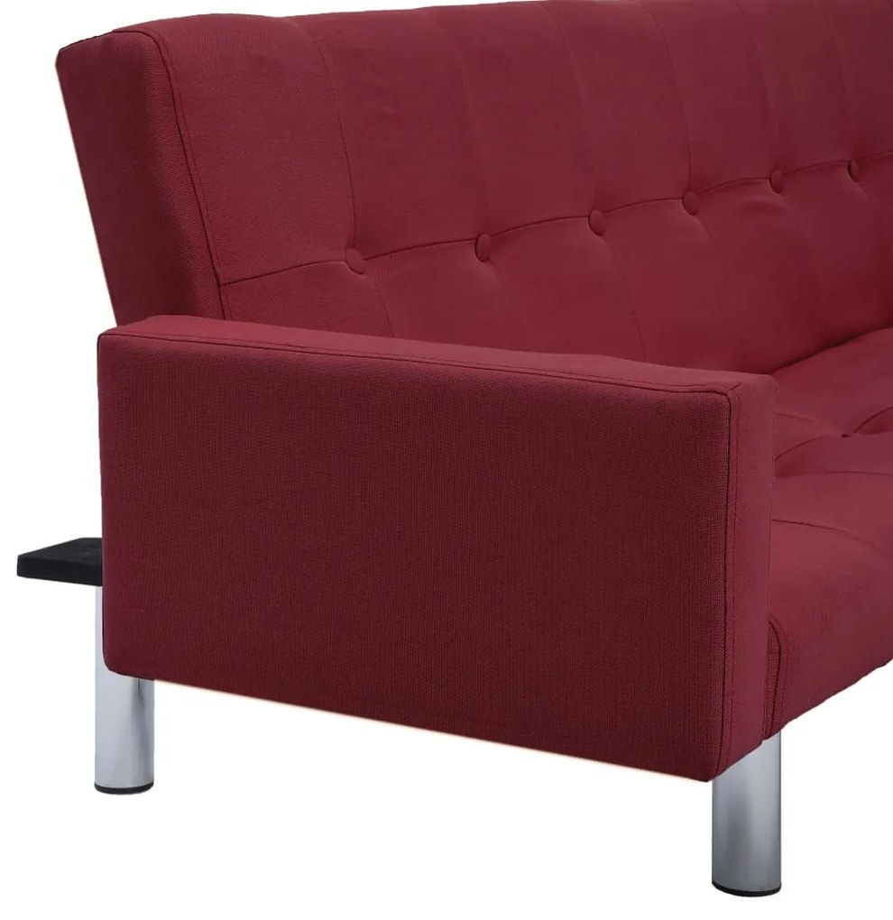 Sofá-Cama Luppin em Tecido - Vermelho Tinto - Design Moderno