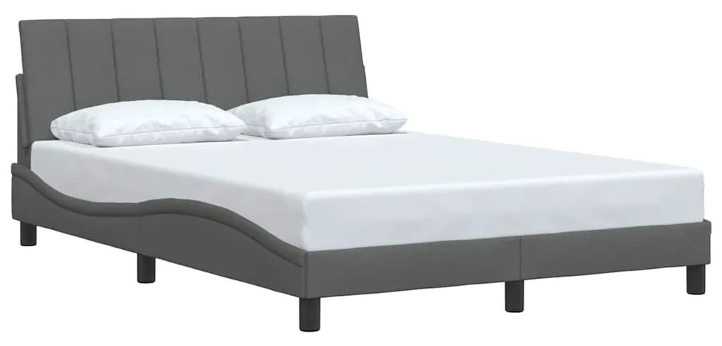 Estrutura de cama sem colchão 140x190 cm tecido cinzento-escuro