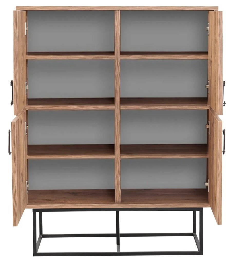 Armário Multiuso Quantum – Pinheiro Atlântico Preto – 93x115x36 cm
