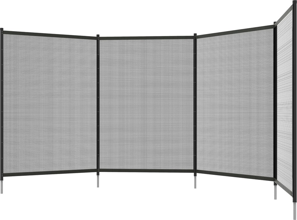 Barreira de segurança em rede para piscina 365 cm (L) x 126 cm (A) conjunto de 4 painéis preto