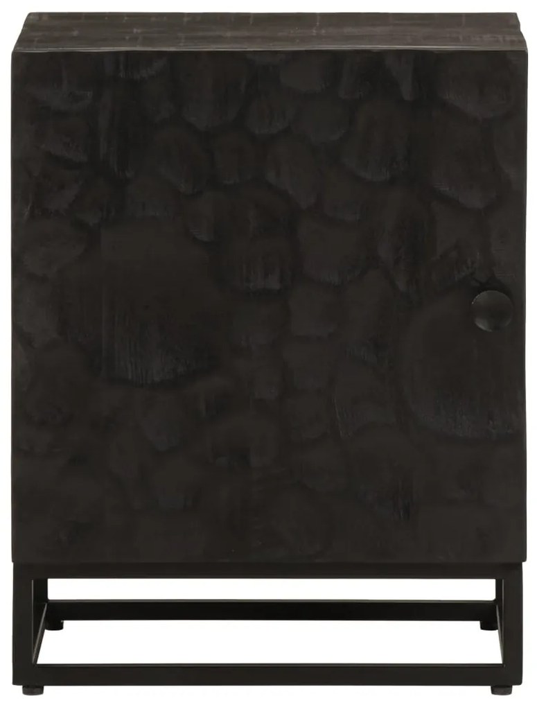 Mesa de cabeceira 40x30x50 cm mangueira maciça/ferro preto