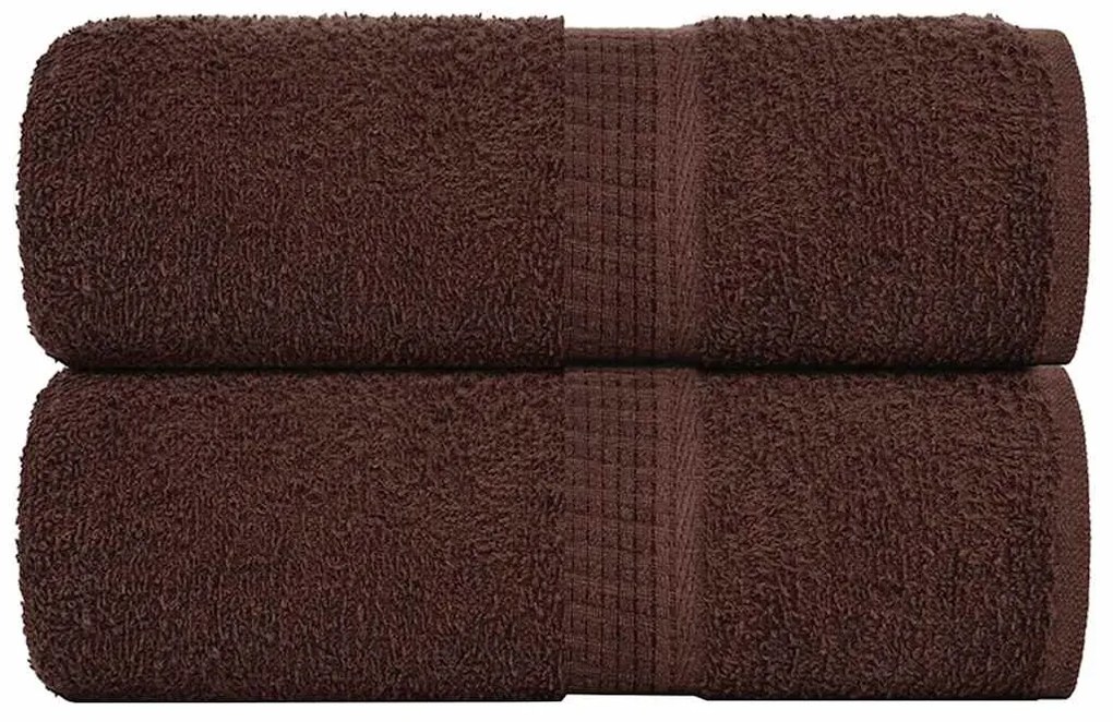 vidaXL Toalhas de rosto FROGN 2 peças marrom 30x30 cm 360 g/m²