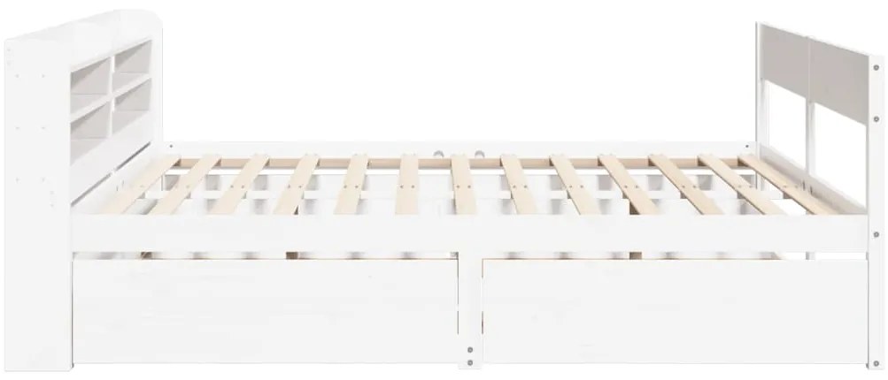Cama sem colchão 180x200 cm madeira de pinho maciça branco