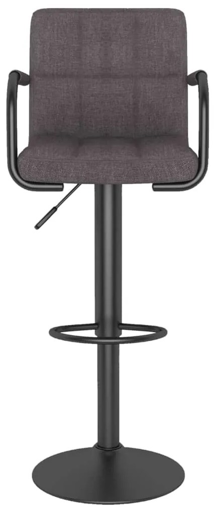Bancos de bar 2 pcs tecido cinzento-acastanhado