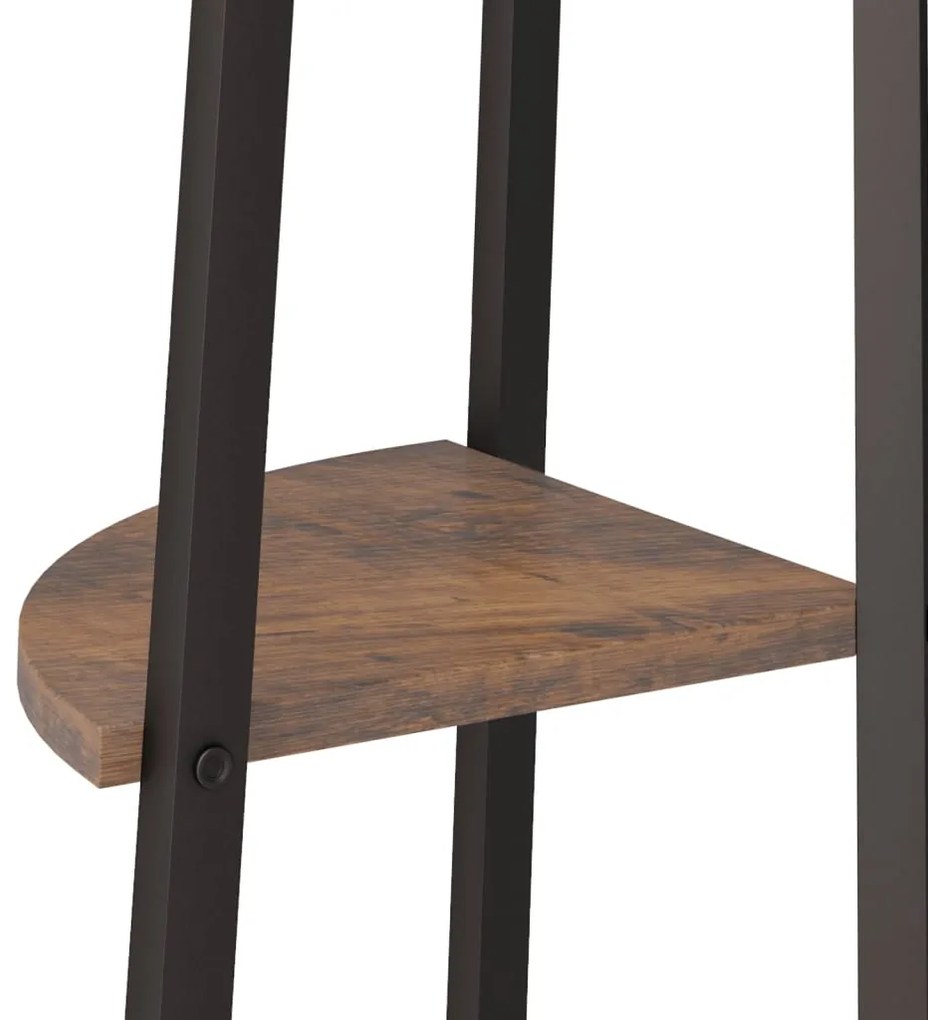 Estante canto 3 prat. 45,5x31,5x120 cm castanho-escuro/preto