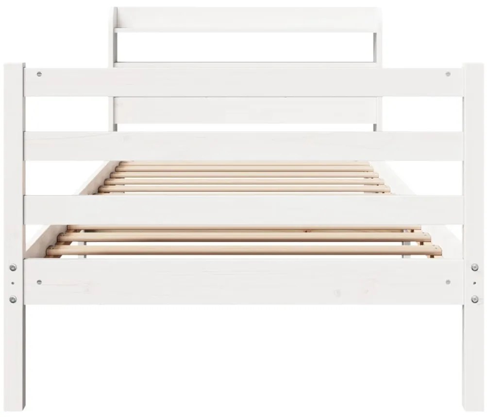 Estrutura cama c/ cabeceira 75x190 cm pinho maciço
