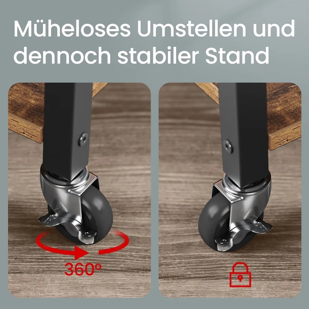 Carrinho de cozinha com tabuleiro 65 x 40 x 86 cm castanho vintage