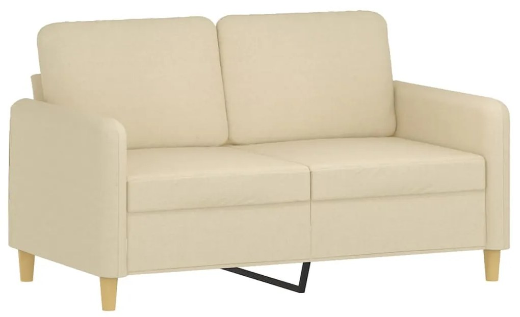 Sofá 2 lugares + almofadas decorativas 120 cm tecido cor creme