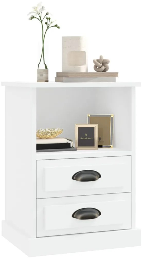 Mesas de cabeceira 2 pcs 43x36x60 cm branco