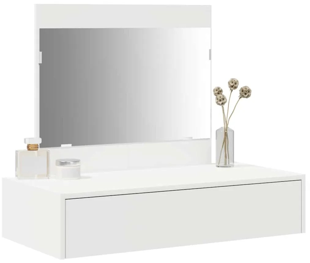 Mesa de Maquiagem Suspensa Branca 83x40x70 cm