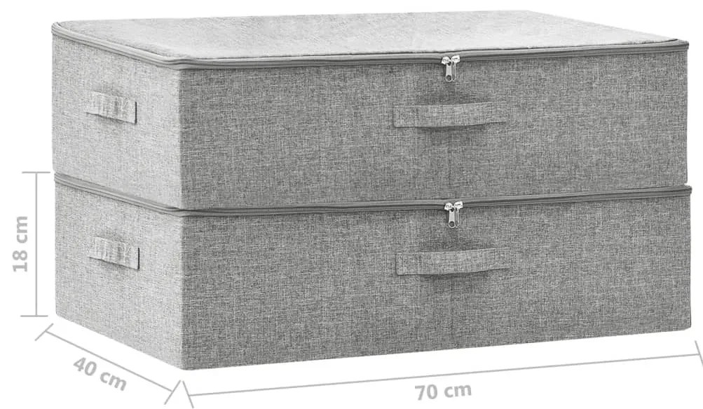 Caixas de arrumação 2 pcs tecido 70x40x18 cm cinzento