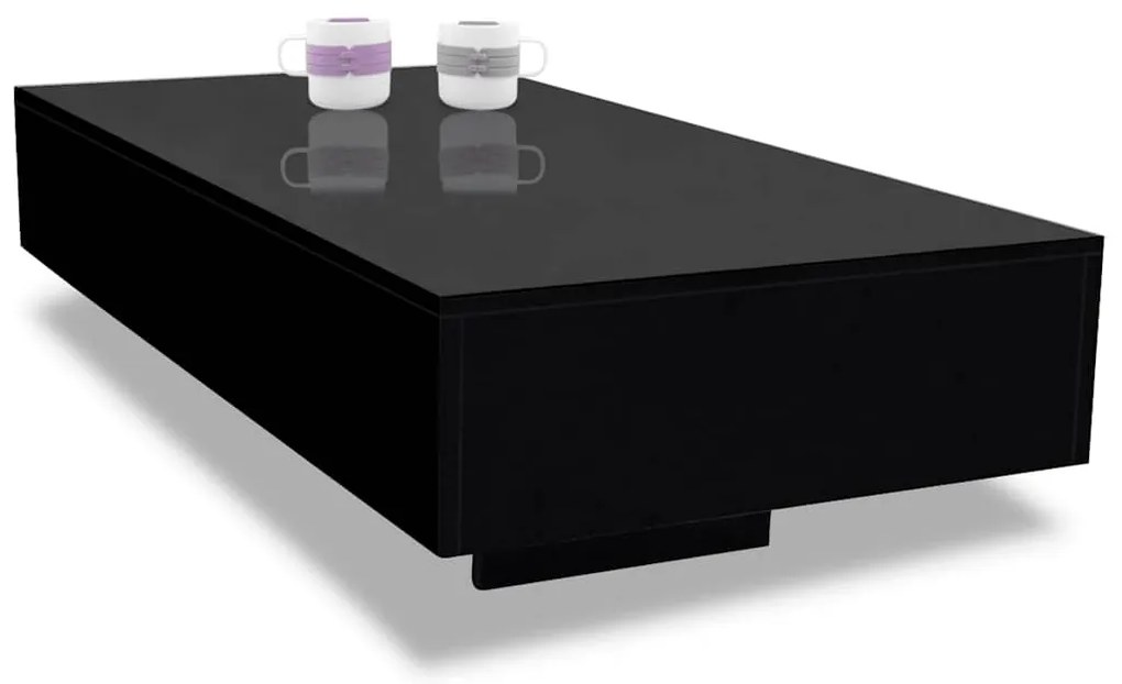 Mesa de centro em preto brilhante