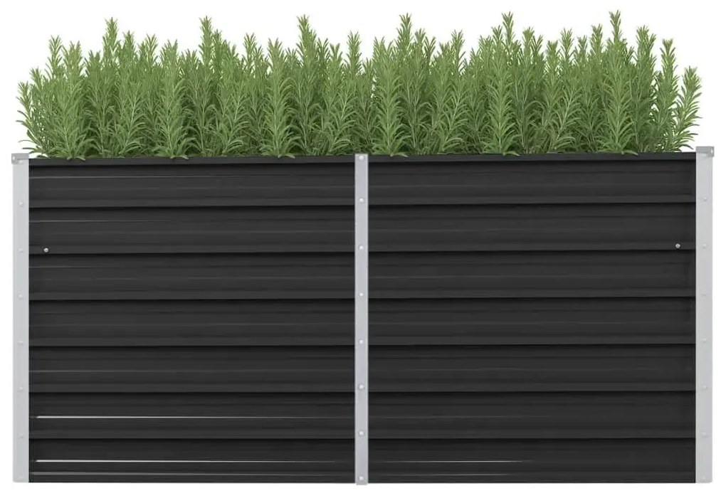 vidaXL Canteiro elevado jardim aço galvanizado 160x40x77cm antracite