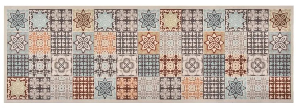 Tapete de cozinha lavável com design mosaico colorido 45x150 cm