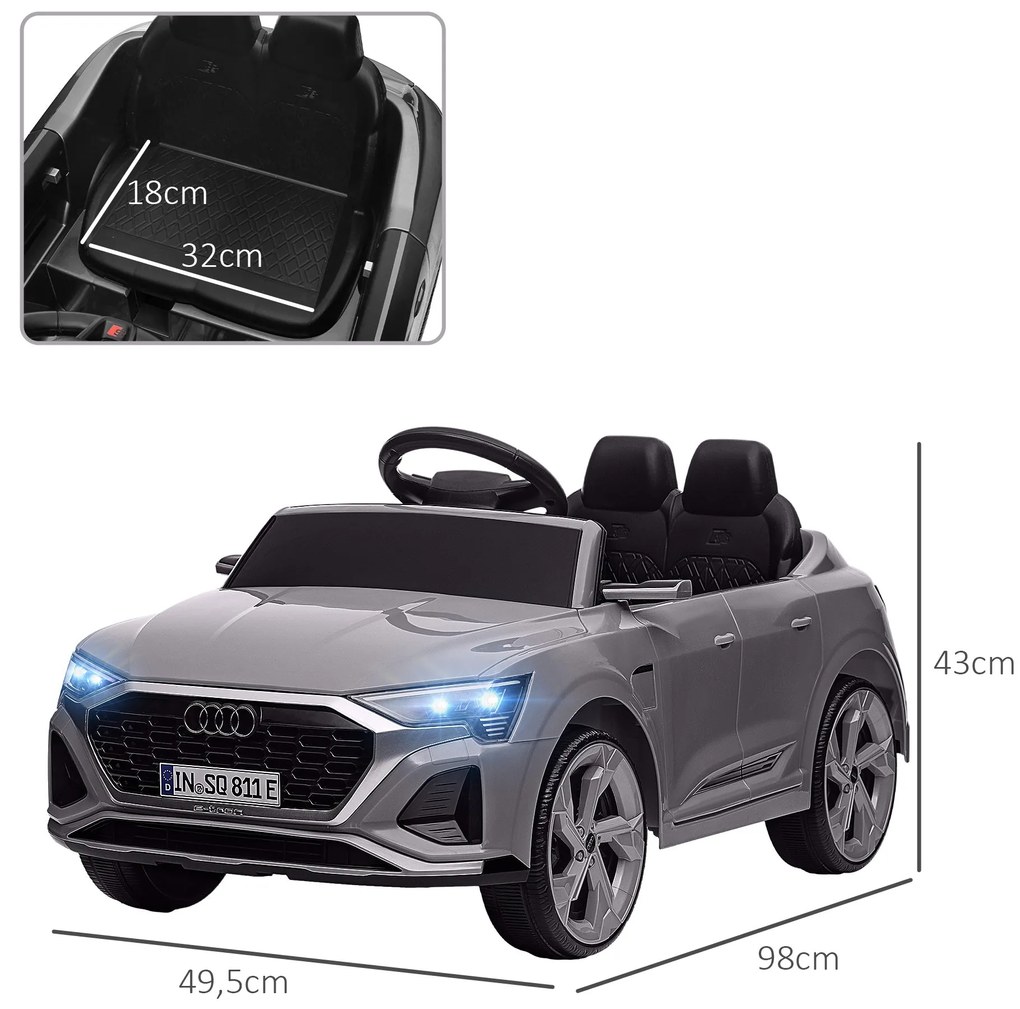 AIYAPLAY Carro Elétrico para Crianças acima de 3 Anos Carro Audi Q8 Et