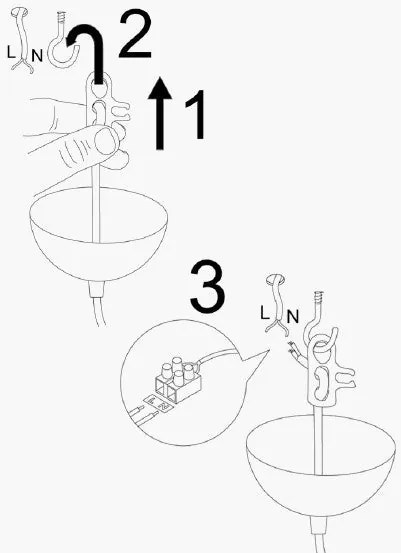 Candeeiro de Teto Kem – Preto Níquel – Diâmetro 9 cm x Altura 124 cm