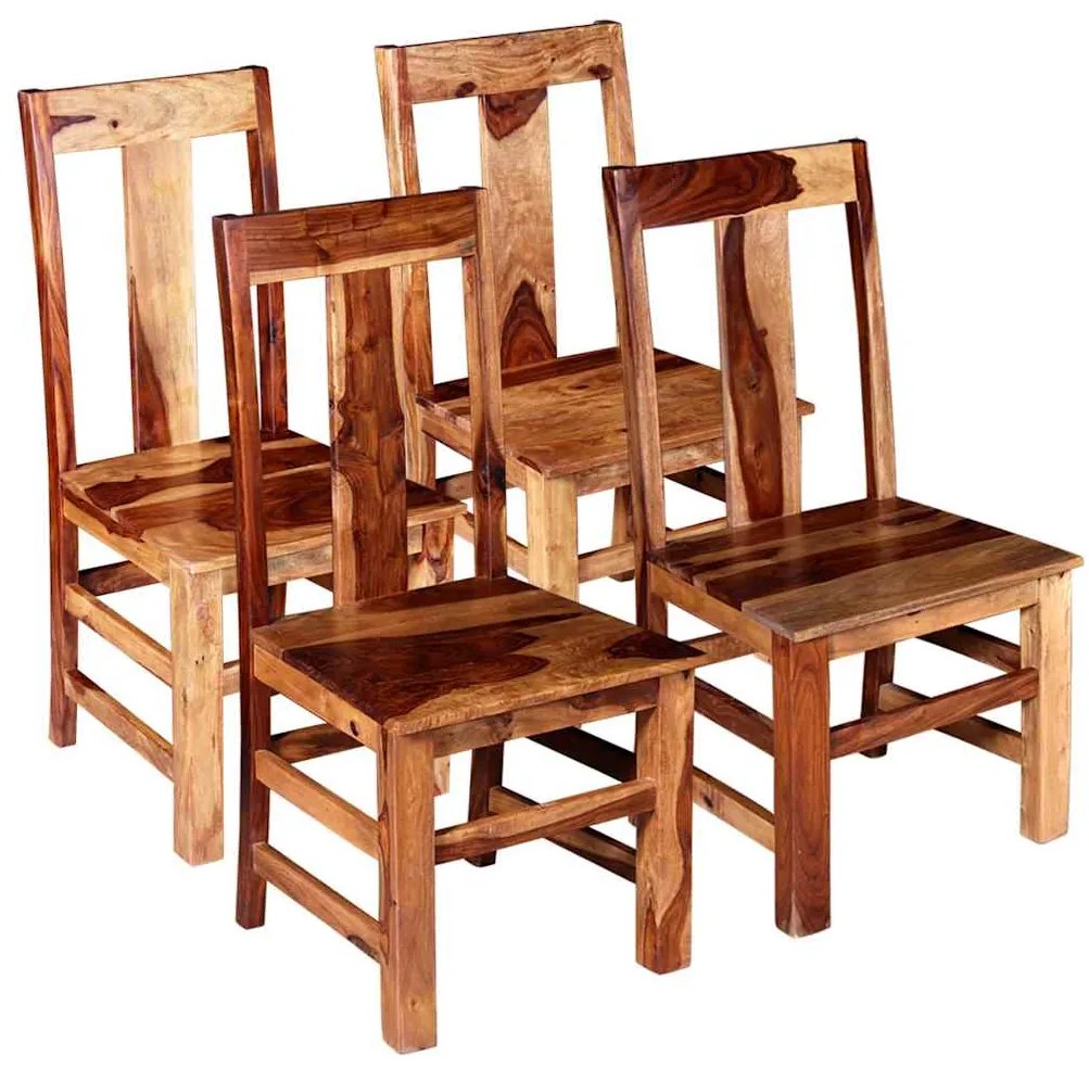 vidaXL Cadeiras de jantar 4 pcs madeira maciça
