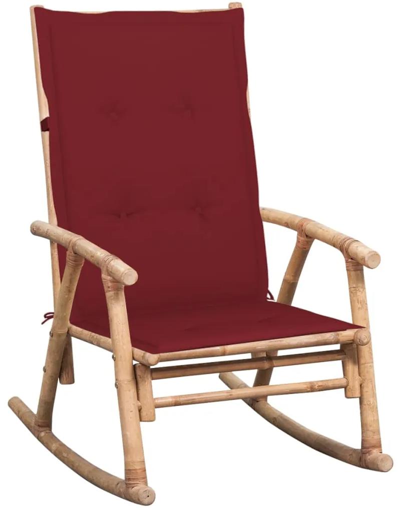 3063912 vidaXL Cadeira de baloiço com almofadão bambu