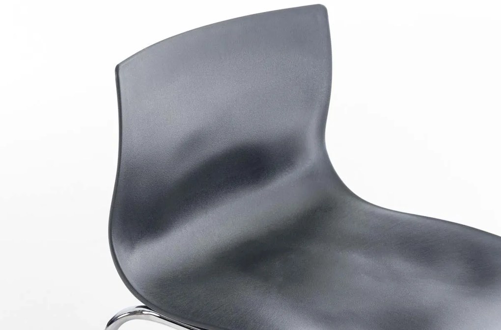 Banco de bar Hoover em plástico e com estrutura cromada 43 x 100 x 48 cm Cinzento