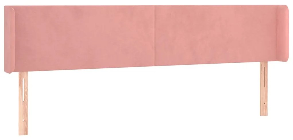 Cabeceira de cama c/ luzes LED veludo 183x16x78/88 cm rosa