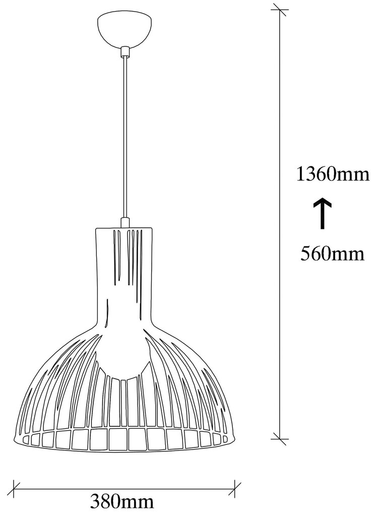 Candeeiro Chandelier Fellini – Preto – 38 cm