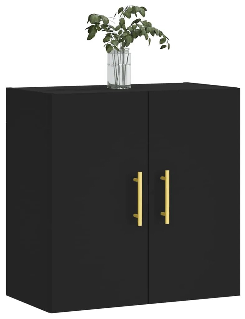 Armário parede 60x31x60 cm derivados de madeira preto