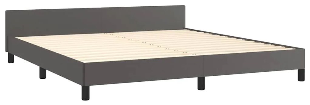 Estrutura cama c/ cabeceira sem colchão 180x200 cm cinzento