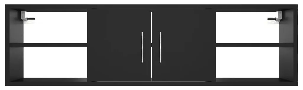 Estante de parede 102x30x29 cm derivados de madeira preto