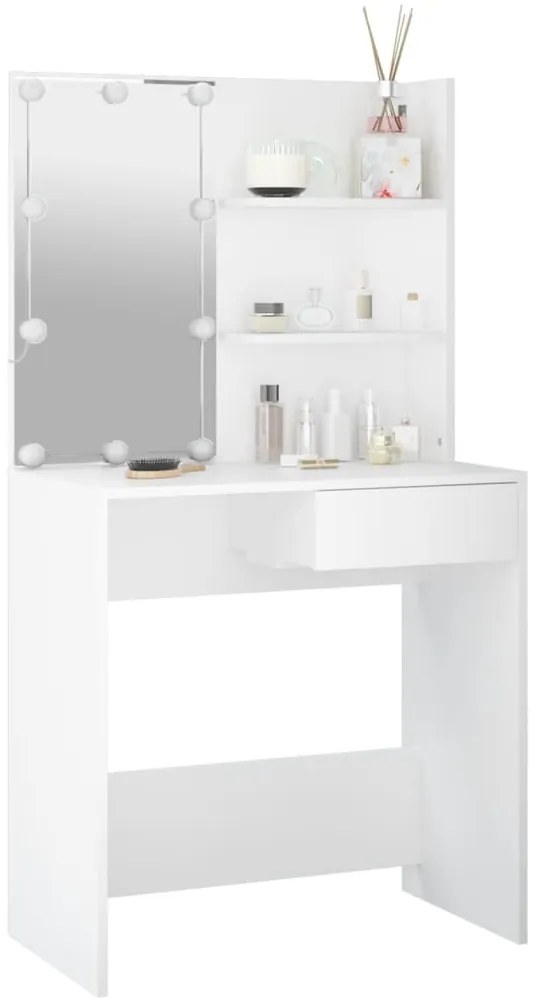 Toucador com LEDs 74,5x40x141 cm branco