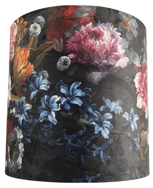 Abajur de veludo com design floral 40/40/40 interior dourado