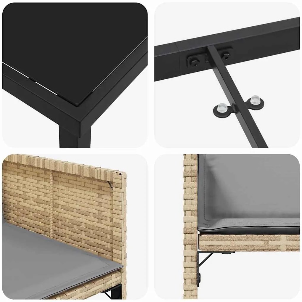 Conjunto de Jantar de Jardim com 5 Peças e Almofadas Beijas