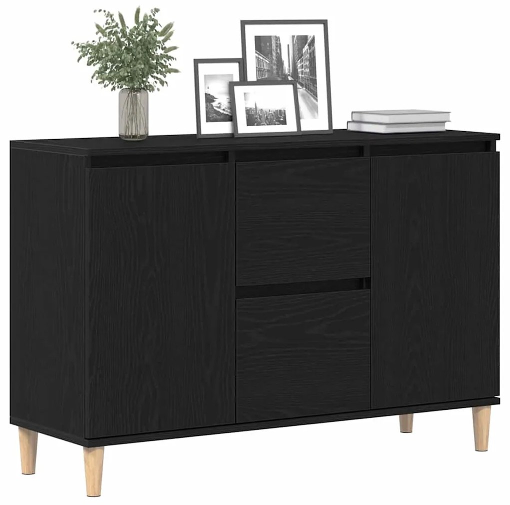 Sideboard vidaXL Carvalho Preto 101x35x60 cm em Madeira de Engenharia
