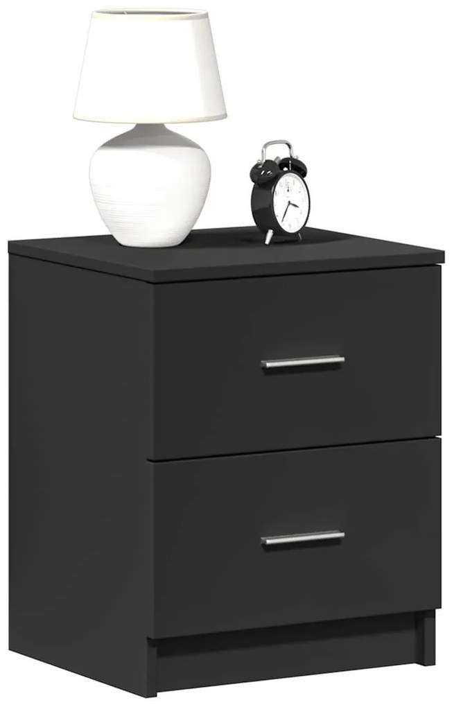 vidaXL Mesa de cabeceira com 2 gavetas 40x36x50 cm preto