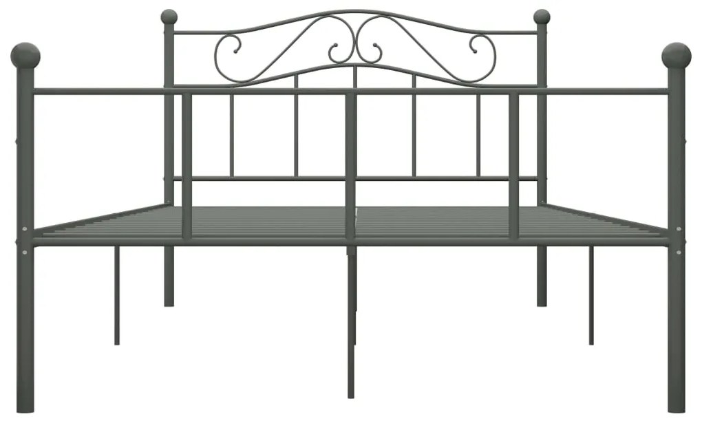 Estrutura de cama 160x200 cm metal cinzento