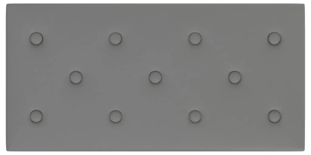 Painel de parede 12 pcs 60x30 cm couro artificial 2,16 m² cinza