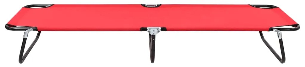 Espreguiçadeira/cama dobrável aço vermelho
