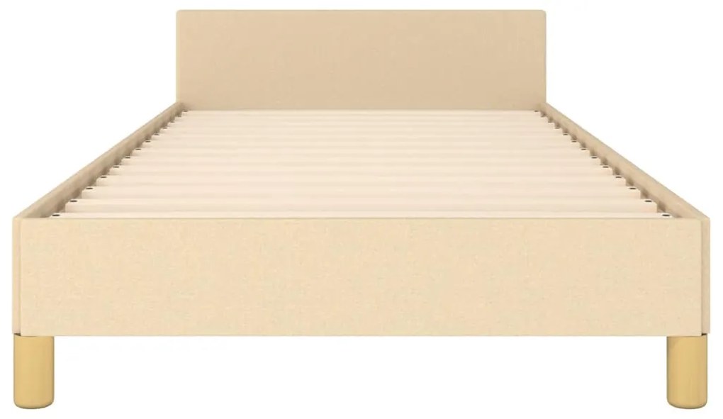 Estrutura cama c/ cabeceira sem colchão tecido 90x200 cm creme