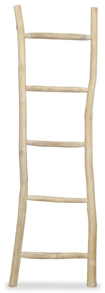 Toalheiro escada com 5 degraus em teca 45x150 cm natural
