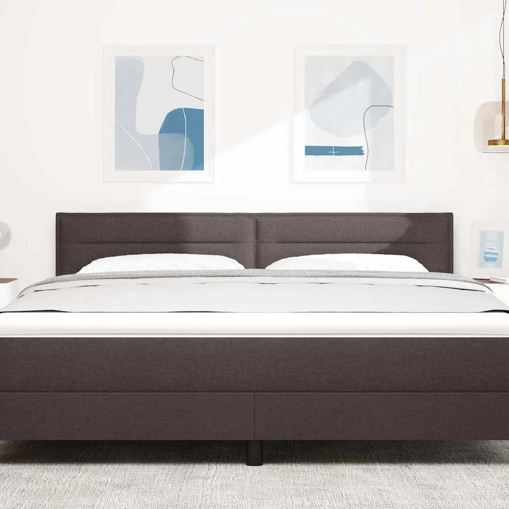 Cabeceira vidaXL Design Linhas Marrom Escuro 180 cm Tecido