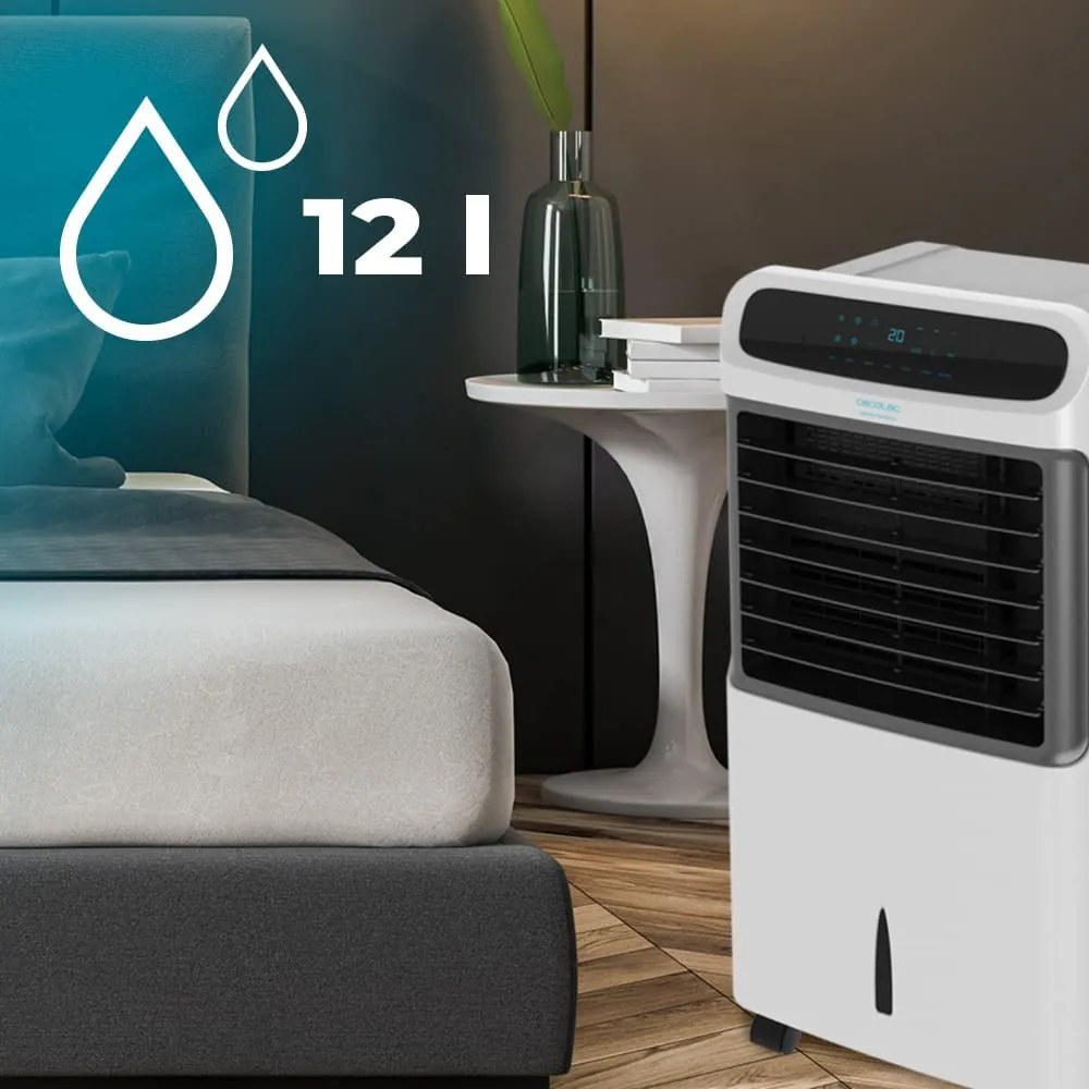 Climatizador EnergySilence PureTech 5500 em 1: Frio, ionizador e ventilador, 12 l, 3 velocidades, controlo remoto, ecrã LCD, fluxo de ar 500 m3/h [Cl