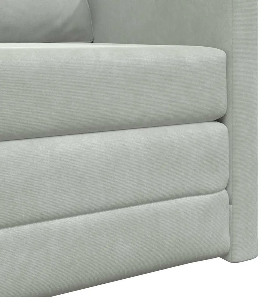 Sofá de Andar vidaXL Individual Conversível Veludo 74x77x81 cm Cinza C