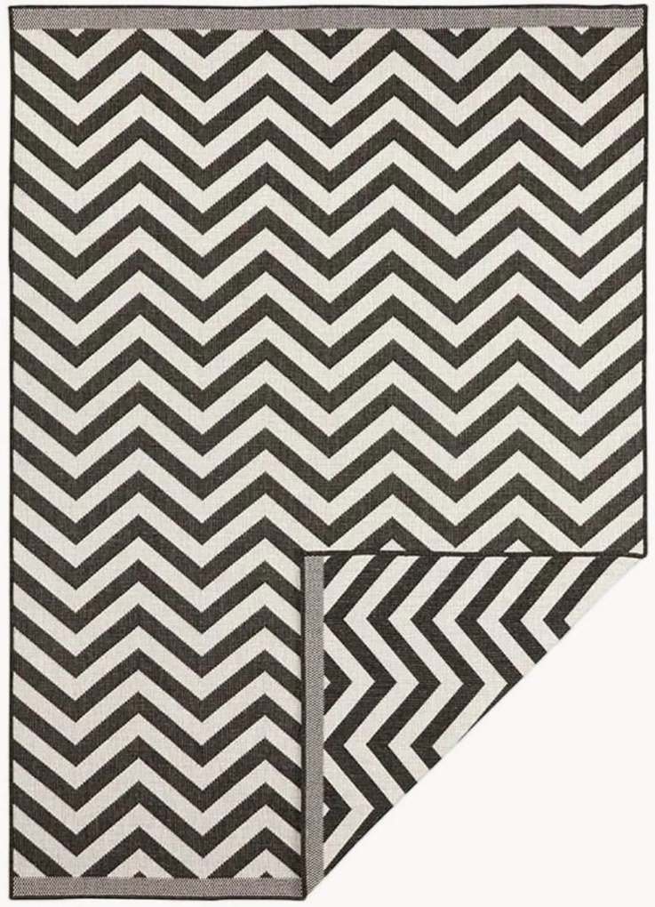 Tapete reversível para interior e exterior com padrão zigzag Palma