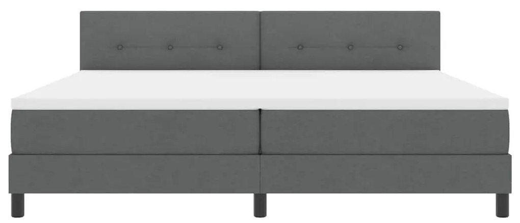 Cama Box com Colchão e LED cinza escuro 200x200 cm em tecido