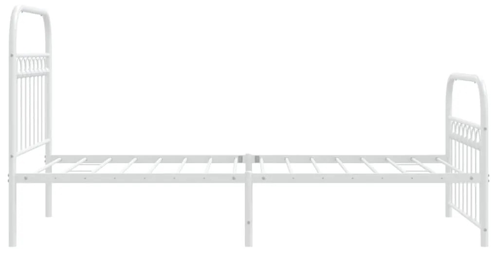 Estrutura de cama com cabeceira e pés 90x200 cm metal branco