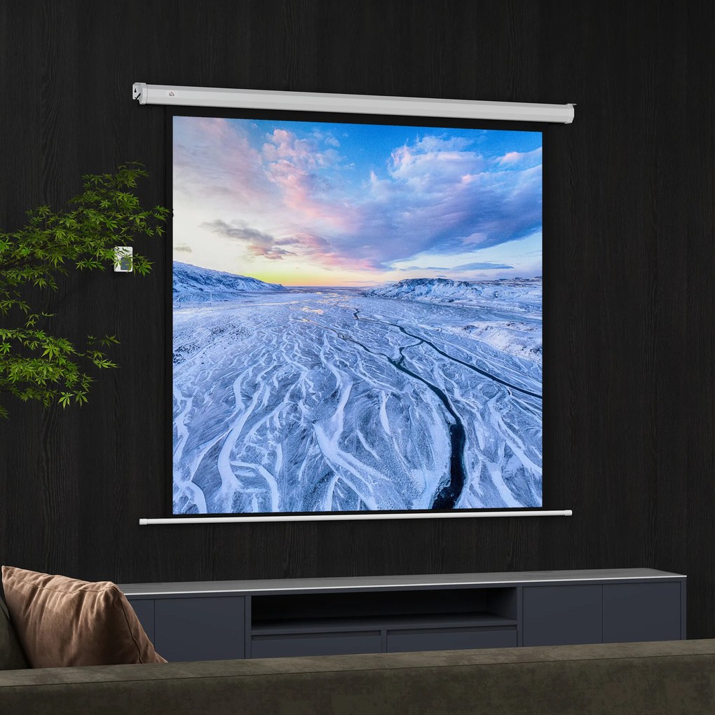 Tela de projeção 189,5 x 189,5 cm 233,7 cm 1:1 HD 4K Rolo-tela para cinema em casa para cinema em casa Apresentações de escritório