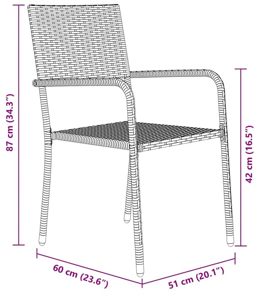 Conjunto com 3 mesas para jardim , pretas, em rattan sintético.