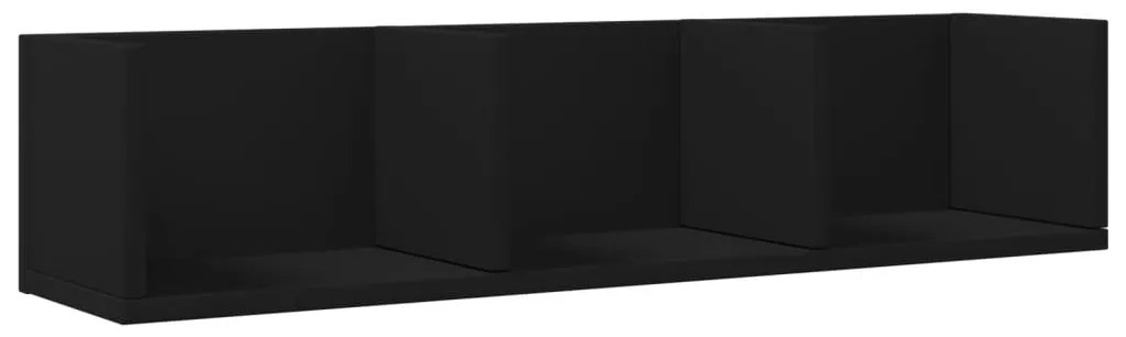 Armários de parede 2 pcs 75x18x16,5 cm derivados madeira preto