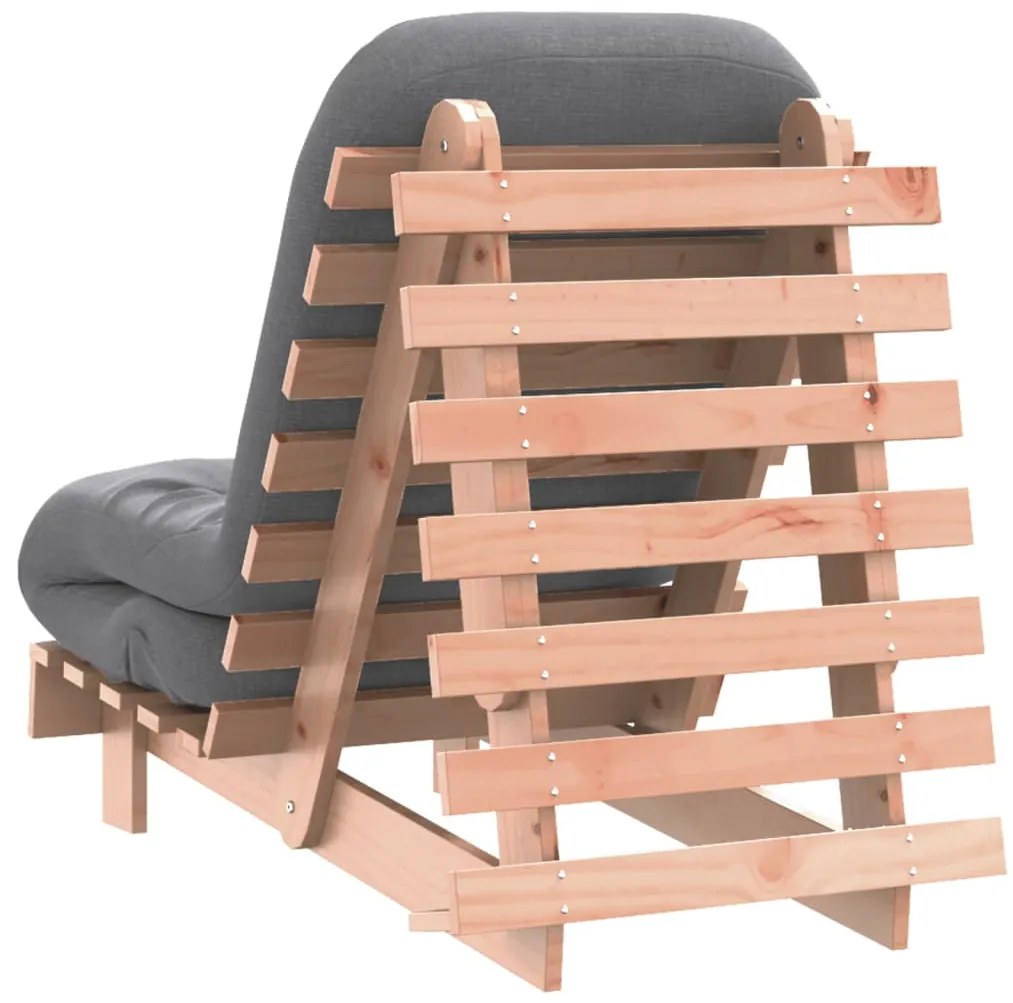 Sofá-cama futon com colchão 60x206x11 cm madeira douglas maciça